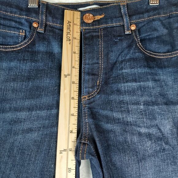 LOFT Women’s Modern Straight Jeans Size 6 28 Dark Wash Denim Classic Mid Rise - Picture 7 of 10